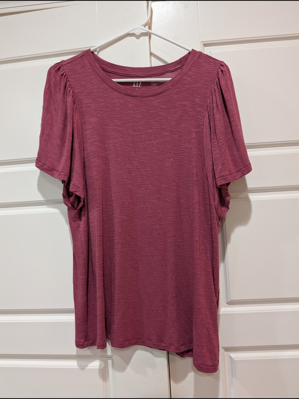 GAP Luxe T Dry Rose Puff Sleeve Tee Size M